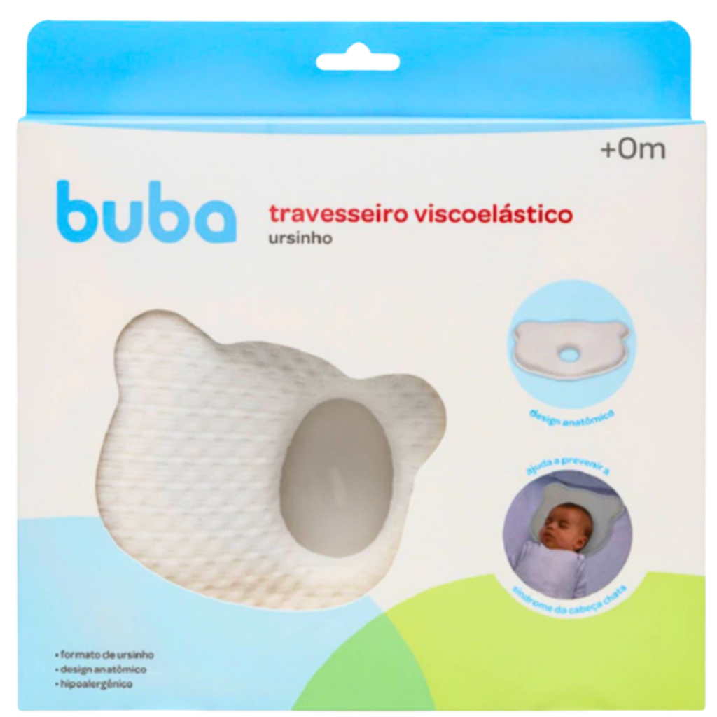 Travesseiro Anatômico Plagiocefalia Para Bebê Anatômico Ursinho BRANCO –  Buba