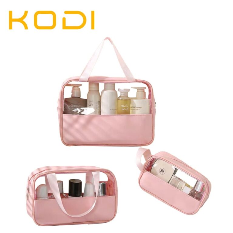 KIT 3 Necessaire Bolsa Portátil Transparente Para