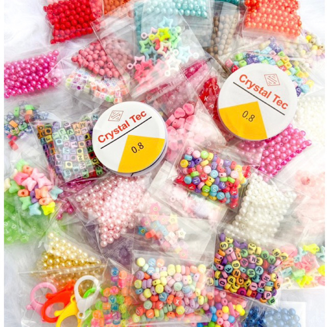 Kit Miçangas 6mm Mix Coloridas Para Pulseiras Com