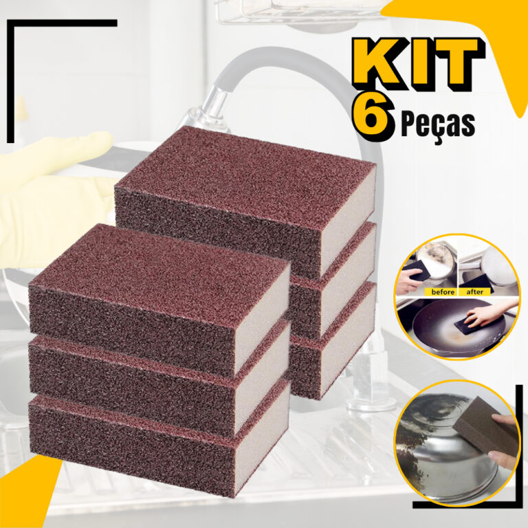 Kit 6 Esponjas Mágica Limpeza Forno Panelas Inox 