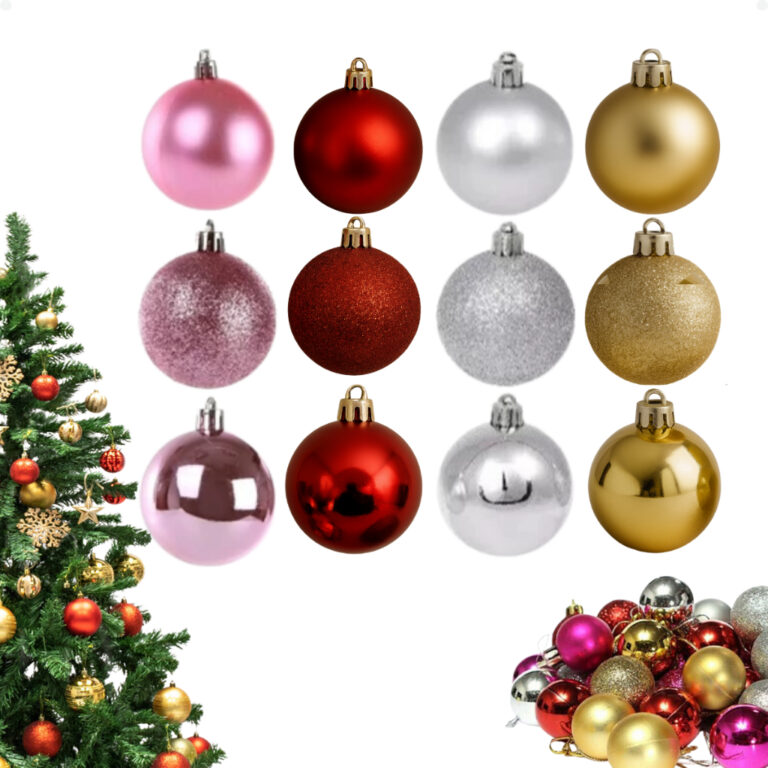 Kit Bolinhas Enfeite de Árvore De Natal 3/4/5/6/7