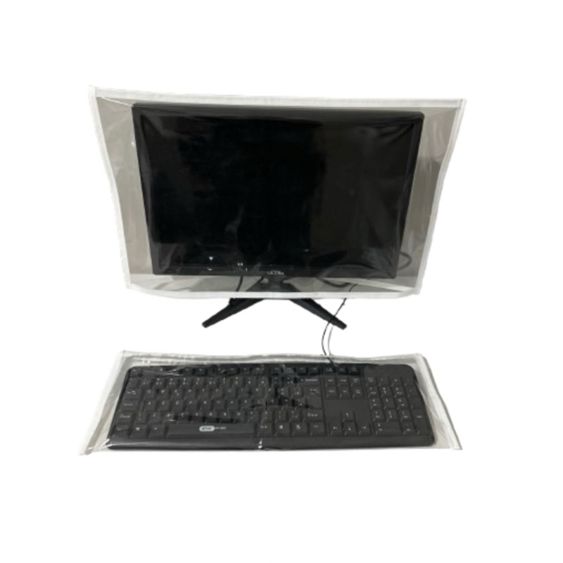 Capa de proteção transparente  para Monitor 19 até 27 Polegadas +  capa teclado c/ Zíper