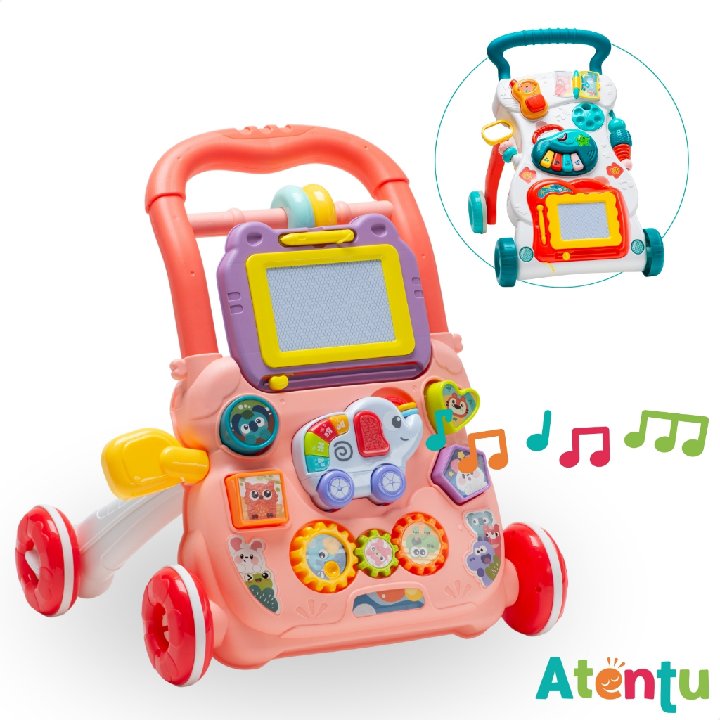 Andador Infantil Didático de Empurrar Brinquedo Educativo para Bebê Teclado Musical