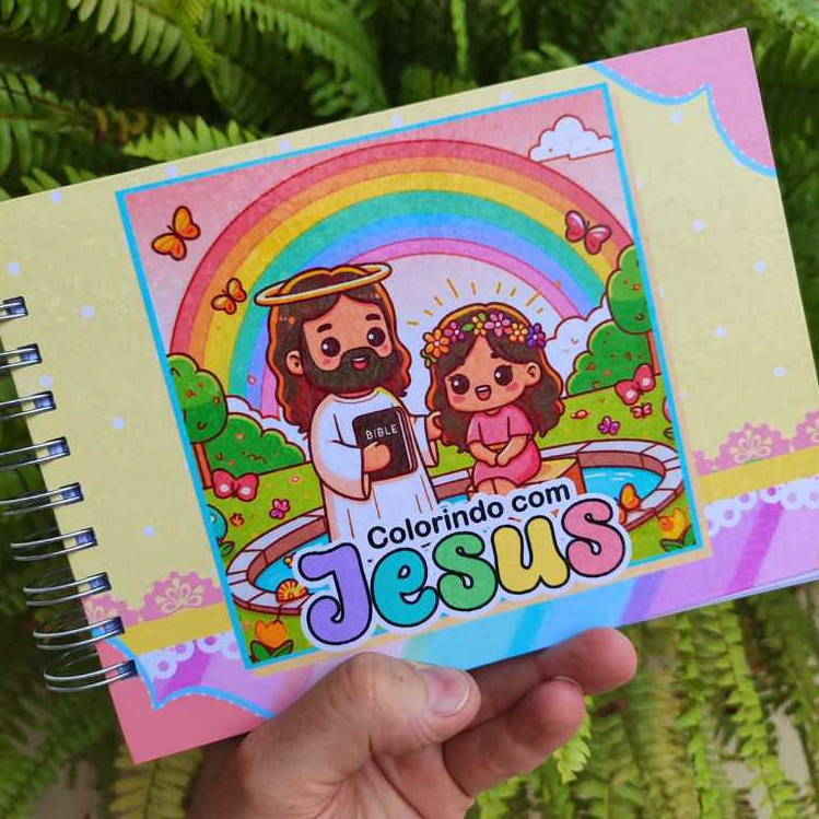 Livro de colorir infantil Colorindo com Jesus com 