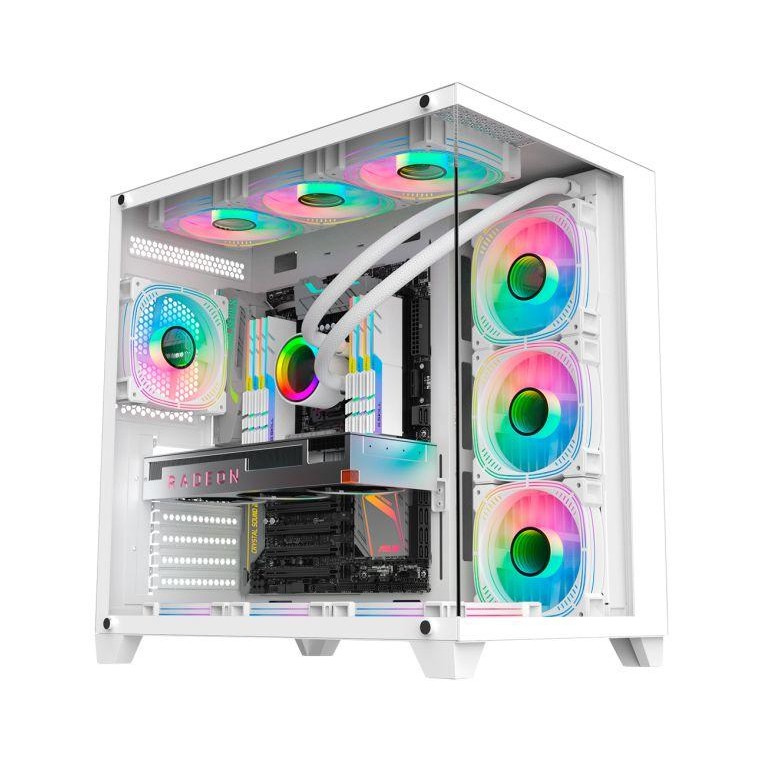 Gabinete Gamer K-Mex Ghost Shark White ATX –