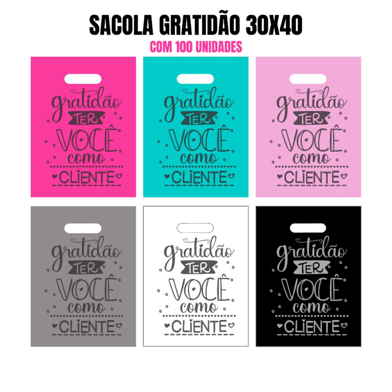 Kit 100und. Sacolas com Frases 30×40 / Sacola