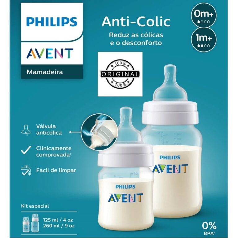 Kit 2un Mamadeira Philips Avent Anti-colic 125ml +