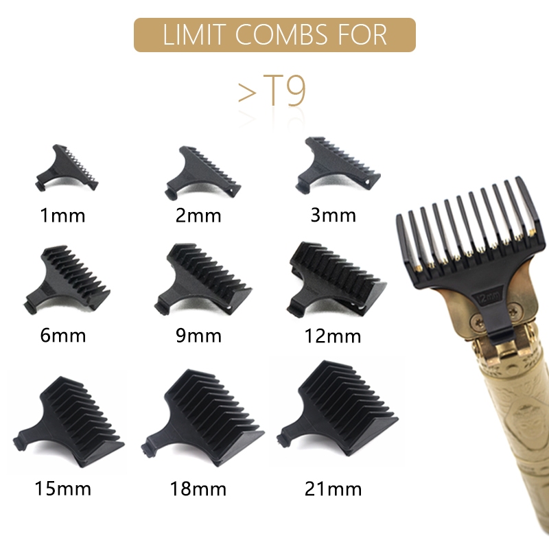 Para T9 1/2/3/6/9/12/15/18/21 mm Penteador De Cabelo Profissional Limite Universal Guardas De Cabele