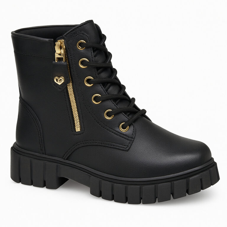 Coturno Infantil Menina com Zíper Bota Confortáv