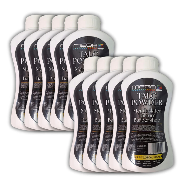 Kit 10 Talco Ultra Fino Cabelo Corte Barbearia Sal