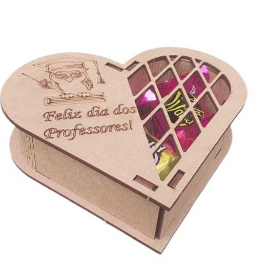 5 Caixas Coração 13 cm dia dos Professores, Lemb