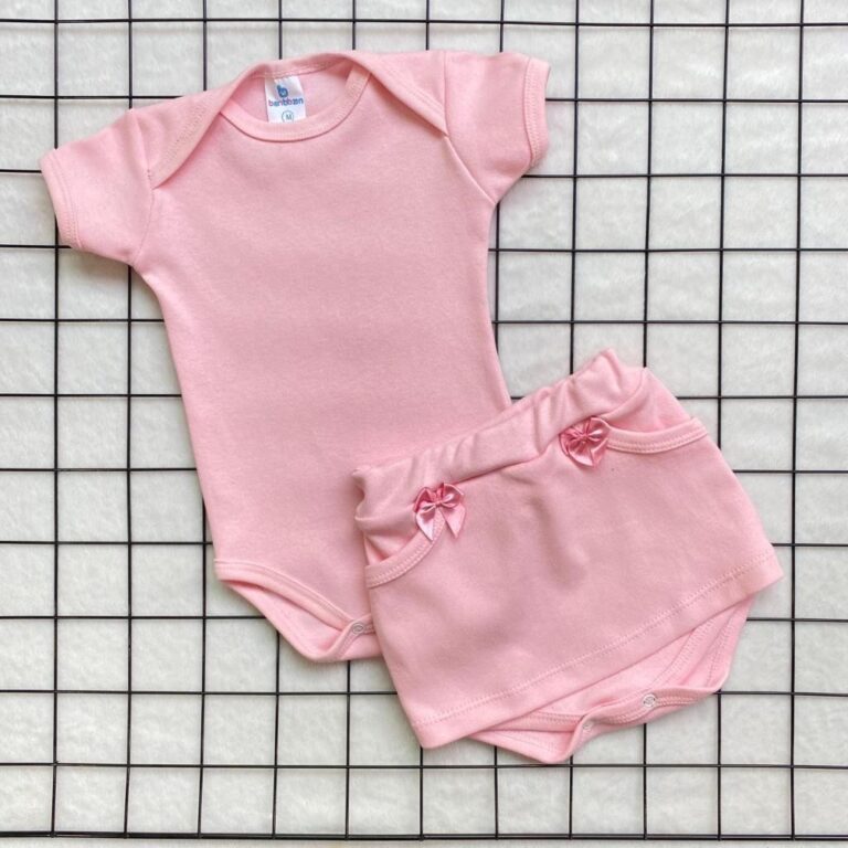 Conjunto de Bebê Menina Básico Dia a Dia Body e 