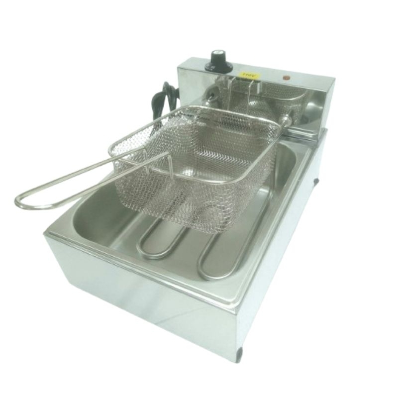 Fritadeira elétrica a Óleo 5 Litros Profissional Industrial Inox para Pastel Salgados Batata