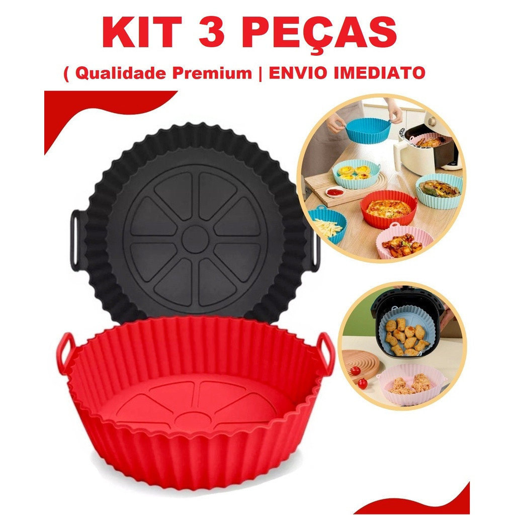 Formas De Silicone Para Air Fryer Forno Microondas Fritadeira Assadeira Reutilizável Flexível