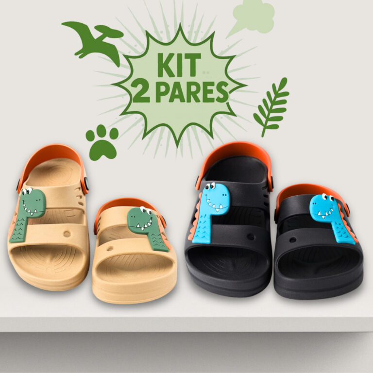 Sandália Papete Menino Infantil Dinossauro Bege C
