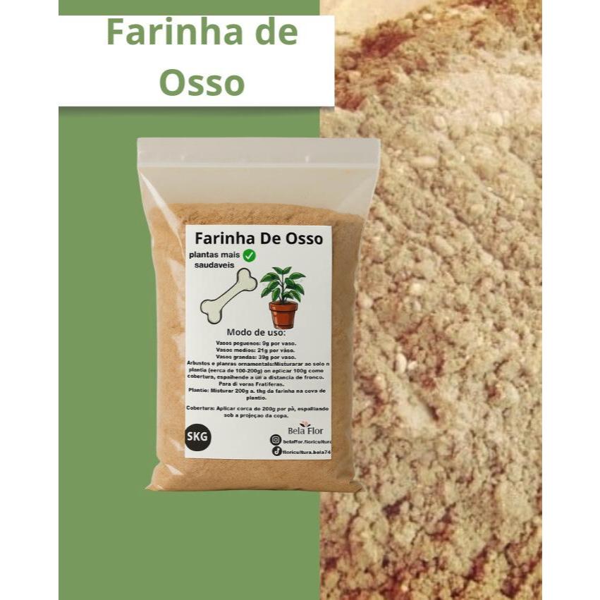 Adubo Farinha De Osso Fonte De Calcio e casca de ovo  ate 5kg fertilizante