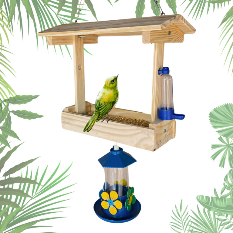 Comedouro Casinha Para Pássaros Livre em Madeira 