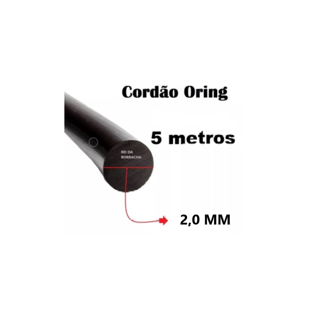 Cordão Oring 2,0 Mm Nitrilico Maciço – 5 Metros