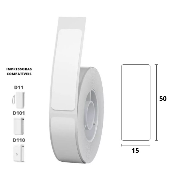 1 Rolo Etiqueta Niimbot D110 D101 D11 15x50mm (130