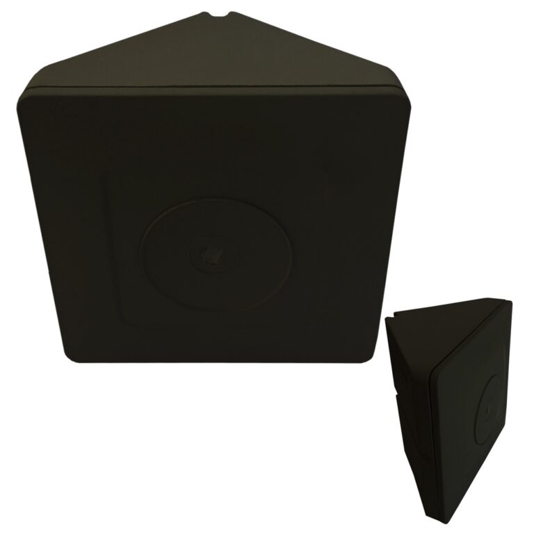 Caixa de Sobrepor CFTV Triangular Preta 8,5×8