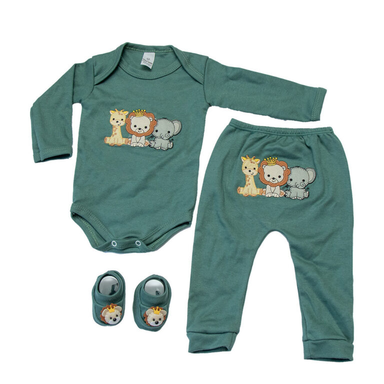 Body Bebê menino e menina Conjunto 3 peças com m