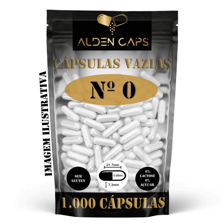 1.000 Cápsulas Vazias de Gelatina Branca N. 0 (50