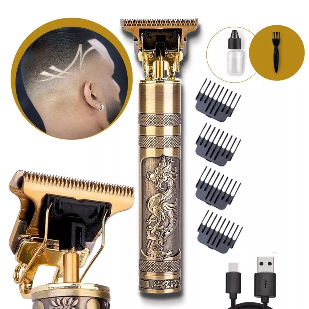Máquina De Cortar Cabelo Fazer Barba Acabamento Dragão
