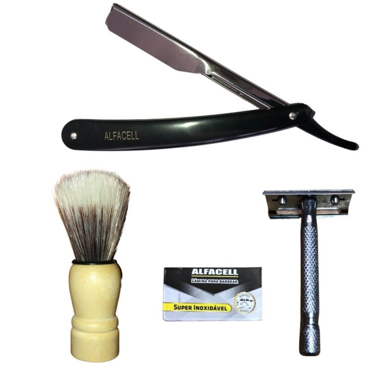 Kit Barbeiro Profissional Navalha Navalhete + Pinc