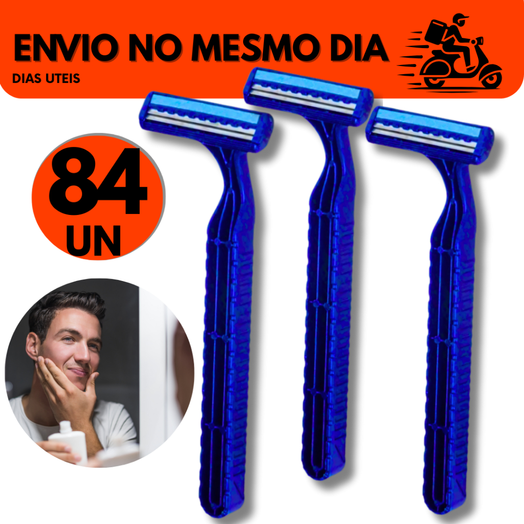 Kit 84 Un Prestobarba Aparelho de Barbear 3 Lâminas Com Fita Lubrificante Kit Com 84 Barbeadores Des