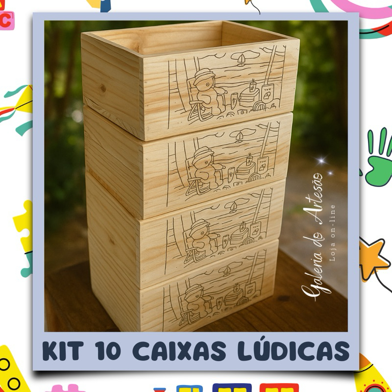 kit Caixas Lúdicas para Colorir – presente|canetinha|dia das crianças
