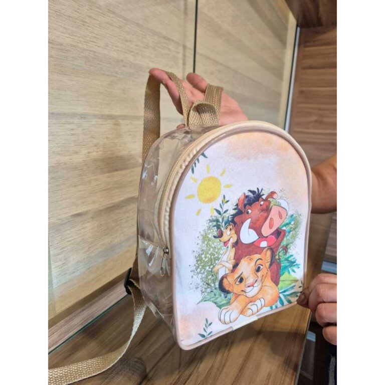 kit Necessarie Mochilinha Plástico Cristal lembra