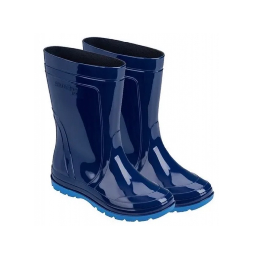 Bota Infantil Pega Forte Kids Galocha Azul Chuva Escola Grendene