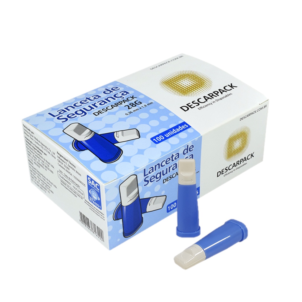 Lanceta de Segurança 28G C/100UN – Descarpack