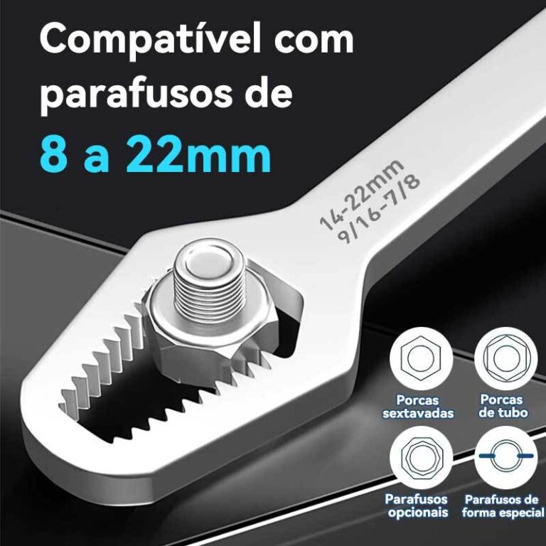 Chave Boca Fixa Aço Universal 8 a 22mm Cabeça Du
