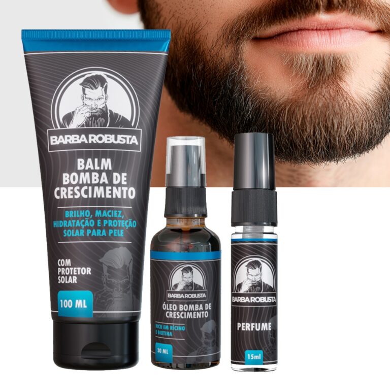 kit Barba Robusta Produtos Cuidados para Barba Bal
