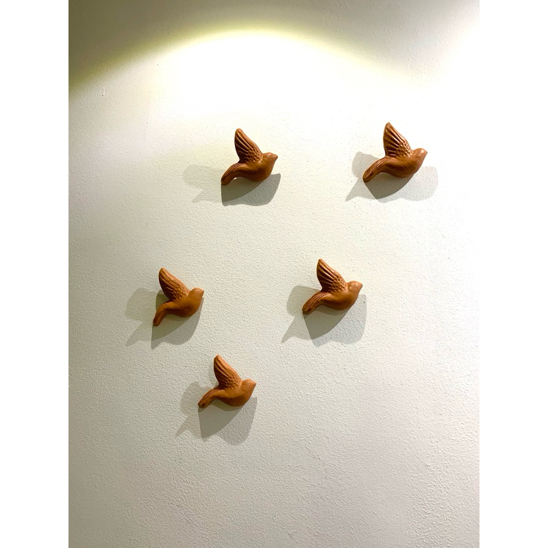 Conjunto com 5 Andorinhas em Cerâmica