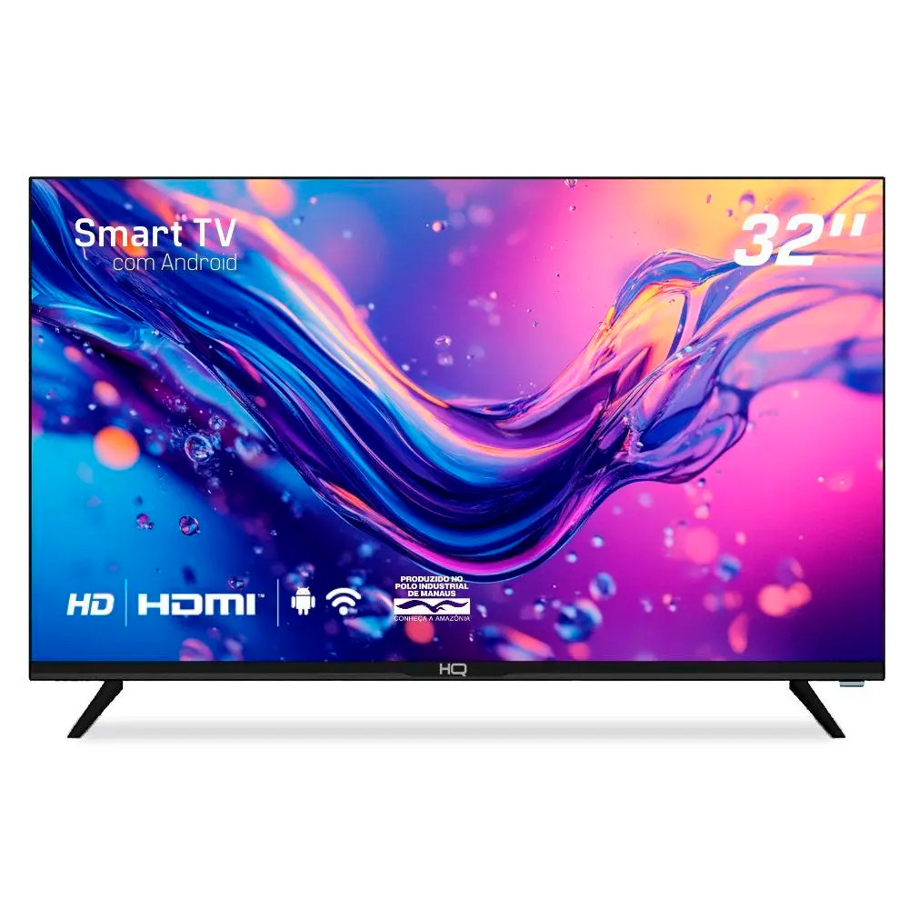 Smart Tv HQ 32 HD HQS32NKHM Slim processador Quad-Core CA55 3 HDMI