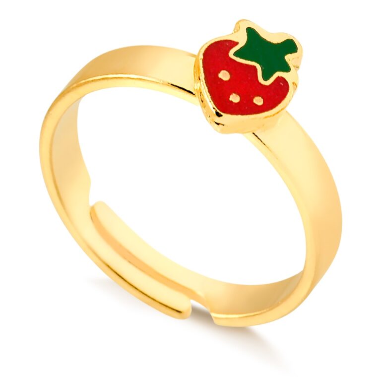 Anel Moranguinho Infantil Banhado a Ouro 18K Com P