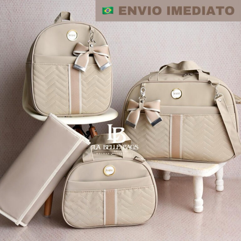 bolsa maternidade com faixa 4 peças luxo mochila 
