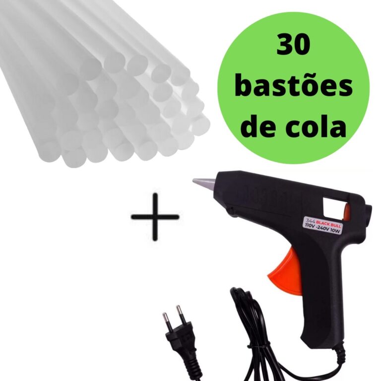 Pistola De Cola Quente 10w Bivolt Com 30 Bastões