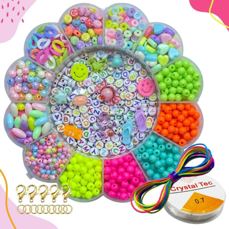 Kit Miçanga Infantil Para Pulseira Colar e Brinco