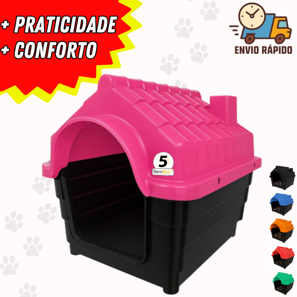 Casinha N5 e N6 Cachorro Pequeno/Médios Casa  Pet Com Proteção Raios UV | ENVIO RÁPIDO