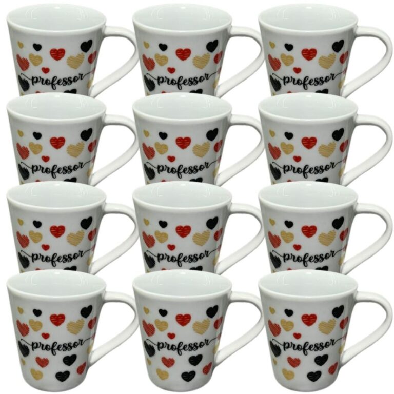 Kit Caneca Porcelana Dia dos Professor Xícara Caf