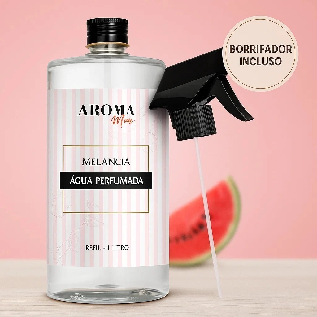 Água Perfumada Aromatizador Aroma Melancia Ambiente Para Lençois Roupas Tecidos 1 Litro