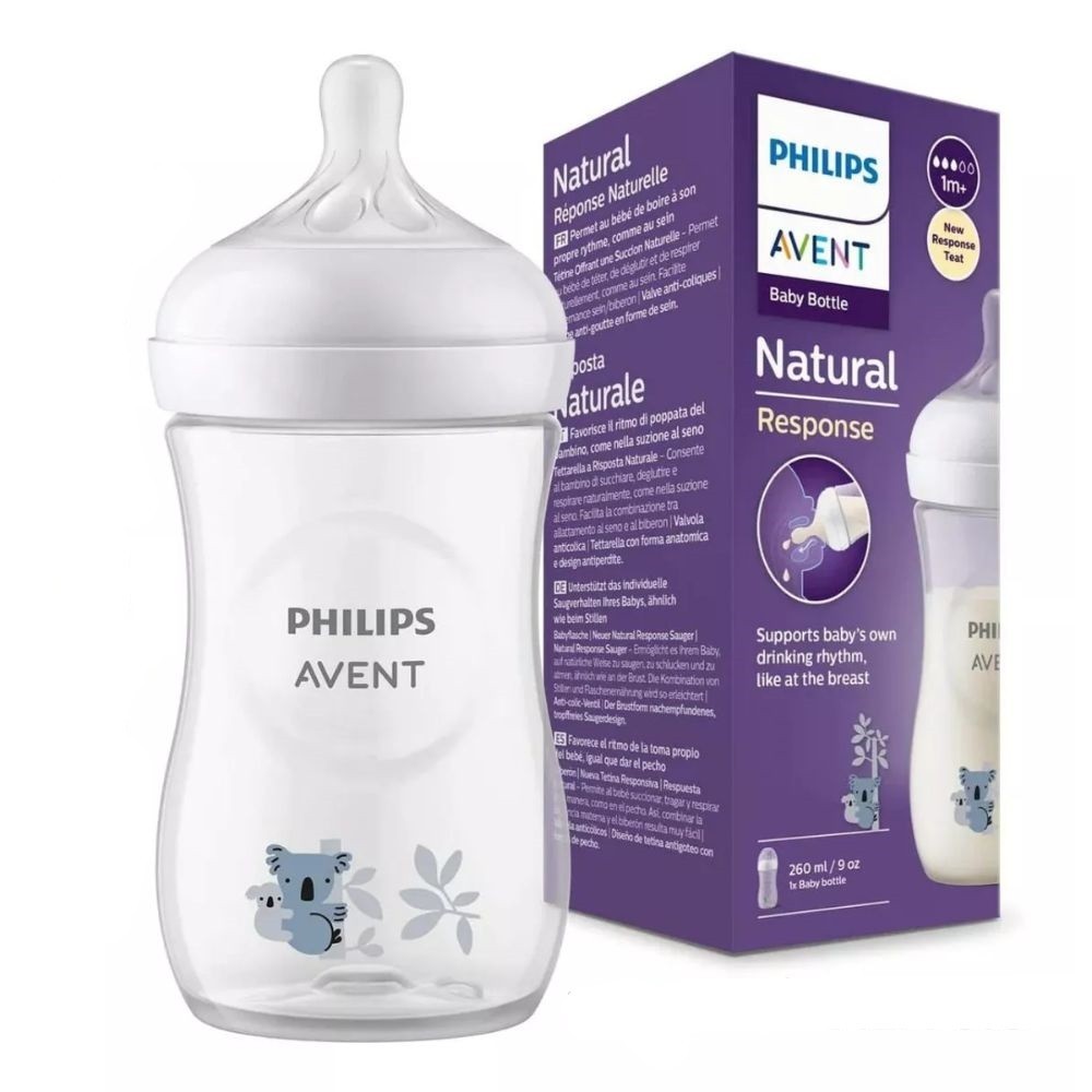 Mamadeira Pétala Avent 3.0 Decorada 260ml 3-6m Coala Philips Avent