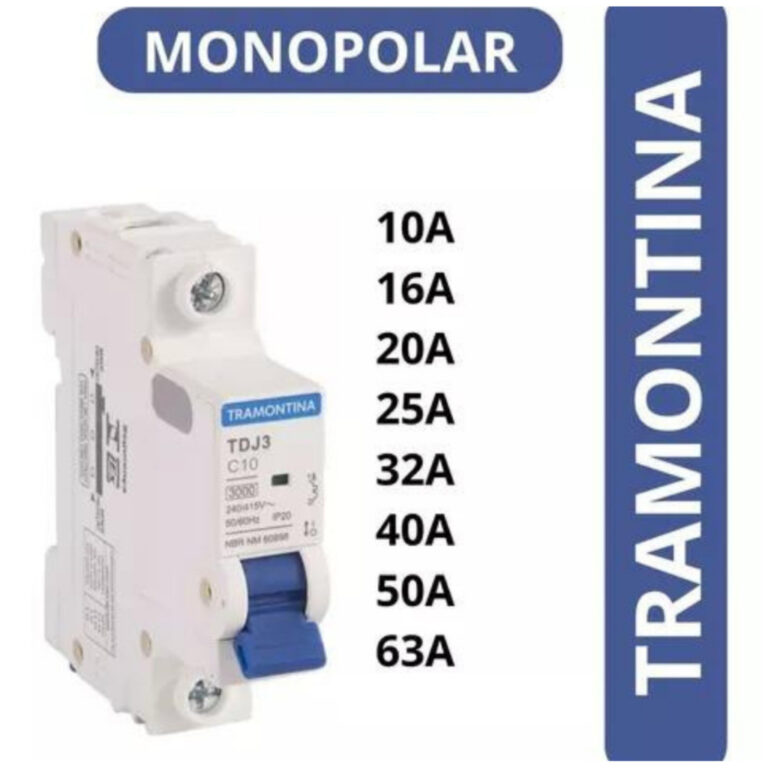 Disjuntor Unipolar mono 6A, 10A, 16A, 20A, 25A, 32