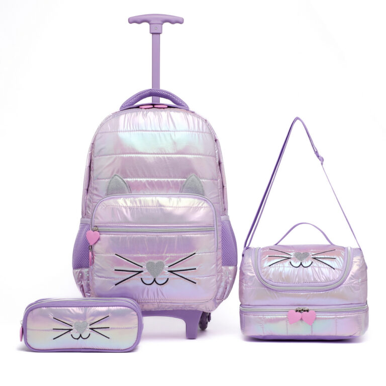Kit Mochila Rodinha Infantil Resistente Lancheira 