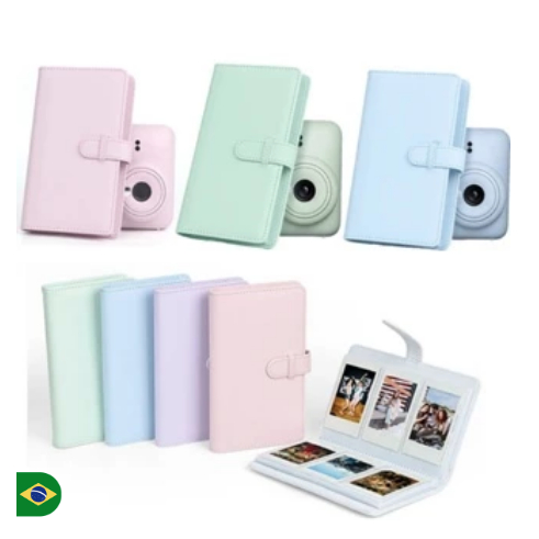 Estojo de couro para câmera Fujifilm Instax Mini 