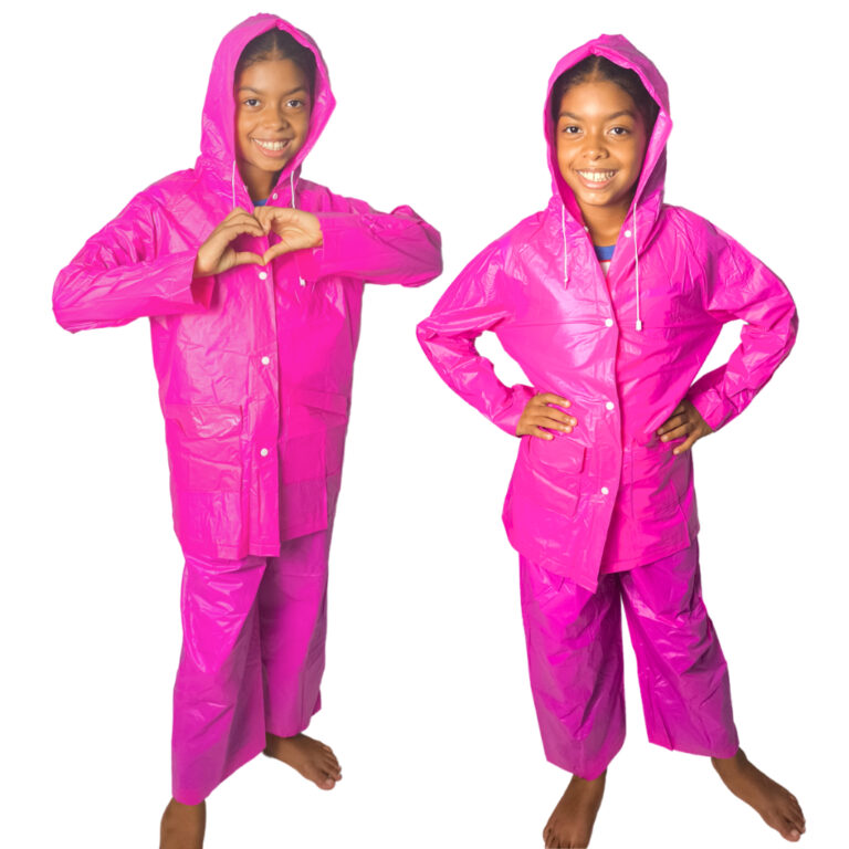 Capa De Chuva Infantil Com Capuz Calça Impermeáv