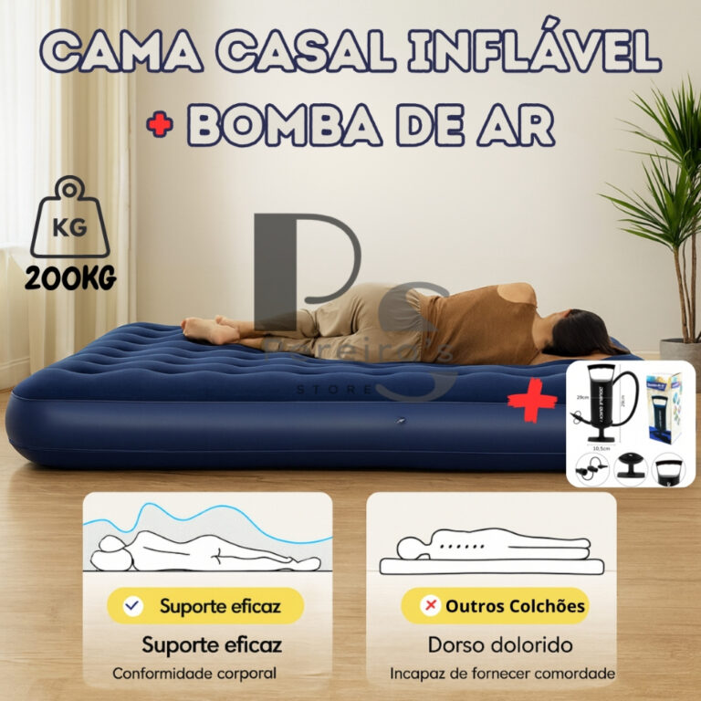 Colchão Inflável de Casal SUPORTA 300KG Resisten